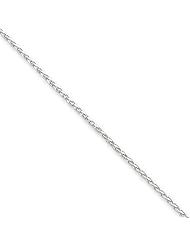 14k Wg 1.5mm Round D/C Wheat Chain, Size 7