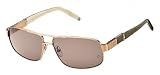 MONT BLANC SUNGLASSES AVIATOR DESIGNER FASHION AUTHENTIC UNISEX GOLD PLATED IVORY FRAME |BROWN LENSES MB225 F80