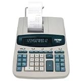 Victor Technologies Products - 12-Digit Calculator, 2-Color Printing, 8"x11"x3", White/Blue - Sold as 1 EA - Heavy-duty calculator prints 4.6 lines per second in two colors. Design features an extra large 12-digit fluorescent display and built-in metal paper holder. Cost-sell-margin keys allow you to quickly and easily solve cost-sell-margin problems by entering two variables, and the third appears and prints. Other functions include time/date feature, two independent tax keys, four-key memory,