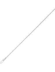 sterling silver rhodium plated 24" 1.8mm polish diamond cut rope chain with lobster clasp 24 inches long