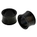 Black Titanium Double Flare Plugs, 8G, Sold as a Pair