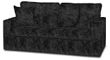 Fairview Ebony faux suede Tux Sofa