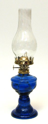 Kerosene Lamp with Blue Base