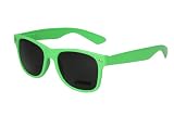 Nerd Sonnenbrille im Wayfarer Stil Retro Brille Rahmen und Bügel hellgrün