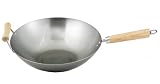 Helen Chen's Asian Kitchen Carbon Steel 14-Inch Wok with Wood Handles