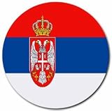 Serbia Flag Round Mouse Pad