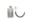 Sterling Silver Baguette and Round Cubic Zirconia Hoop Earrings by Charles Winston