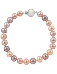 10-11mm 8" Pastel Multicolor Freshwater Pearl Bracelet "A" with 14K White Gold Ball Clasp in Gift Box