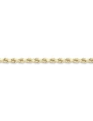 10k Yellow Gold 22in 5mm Handmade D/C Rope Necklace Chain. Metal Wt- 33.16g