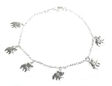 925 Sterling Silver MANY Elephant Themed Charm Bracelet LIFETIME WARRANTY!