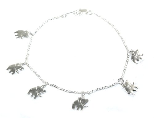 Click here to buy 925 Sterling Silver MANY Elephant Themed Charm Bracelet LIFETIME WARRANTY!.