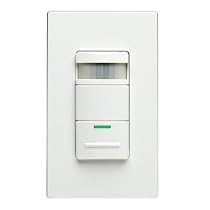Leviton IPP15-1LW Decora Manual-ON Occupancy Sensor, Single Pole, 3-Way or More Applications, 180-Degree Field of View, 15A-White