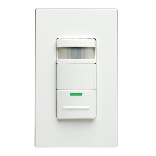 Leviton Decora Manual-ON Occupancy Sensor, Single Pole, 3-Way or More Applications, 180-Degree Field of View, 15A-White, #IPP15-1LW
