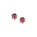 14K Yellow Gold 4 MM Ruby Teen Earring Studs