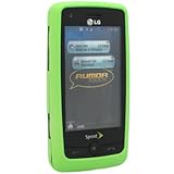 Crystal Hard GREEN Rubberized Cover Sleeve Case for LG RUMOR TOUCH LN510 [W ....