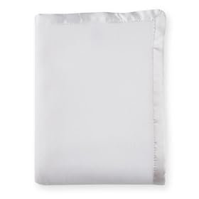 American Baby Company Fleece Blanket with Satin Trim, WhiteAmerican Baby Company Fleece Blanket with Satin Trim