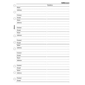 Filofax Desk Name and Address Refill