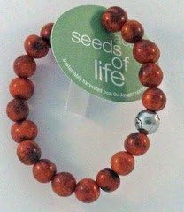 Seeds of Life Bracelet w Antique Silver World Bead Tiger Tangerine Whitney Howar