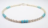 Damali 14k Anklet TURQUOISE Gold Filled Gemstone Adjustable Ankle Bracelets