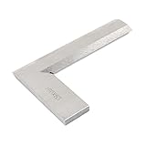 uxcell　直角スケール　直角定規　90度　スクエア定規　L形　メタル　シルバートーン　木製ケース付き