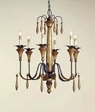 Currey and Company 9391 6 Light Parisienne Small Chandelier, Rust/Gold Leaf Finish