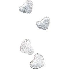 USA Produkt - Wrights Iron-On Appliques-White Hearts 3 / 8 X1 / 2 4/Pkg