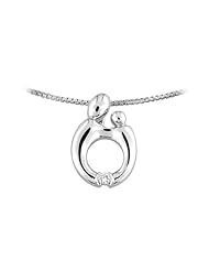 0.03 cttw Mother and Child® Pendant by Janel Russell - 14kt White Gold