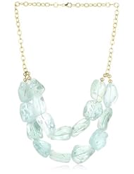 Devon Leigh "Statement Necklaces" Raw Aqua Quartz Double Tier Necklace