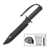 Large Survival Knife Black Blade