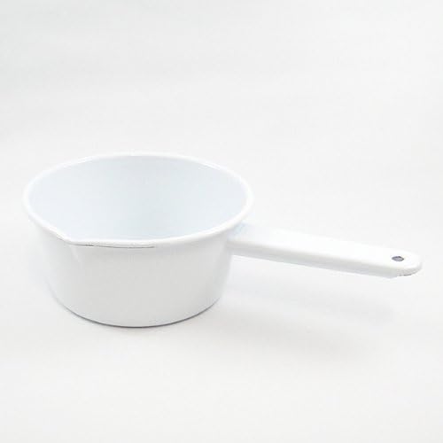 White enamel saucepan L