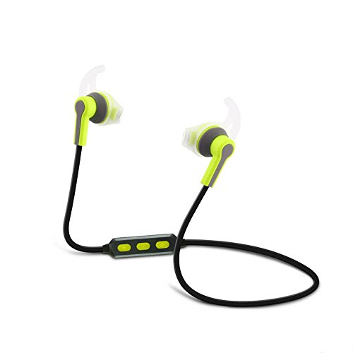 Doopro (TM) Comfortable Bluetooth Headphone for Adults & Children outdoor Sports Sweatproof ear buds with Selfie Shutter for Camera and mic for phones (Green)