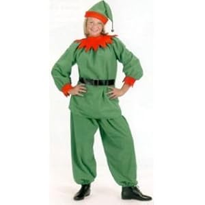 #!Cheap Halco 1193 Adult Unisex Santas Helper Velour Elf Costume