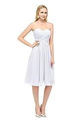 Strapless Short Sweetheart Chiffon Pleated Lace-Up Bridesmaid Dress/Prom Dress/Wedding Party Dress 