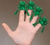 Amazing Passover Frog Finger Puppets Set of 4 Rubber Toys for Ages 3+