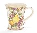 Set Of 2 Autumn Fruit Stoneware Coffee Mugs/Cups For Tuscan And Fall Kitchen Decor