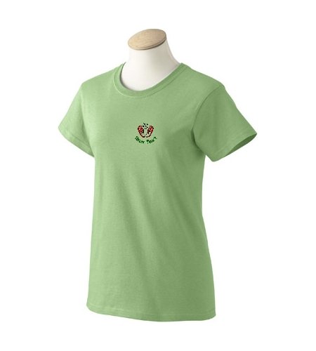 Personalized custom embroidered soccer ball & cleats ladies t-shirt