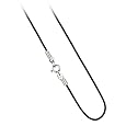 Sterling Silver 1mm Black Leather Cord Chain Necklace 14" 16", 18", 20", 24", 30" 36"