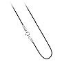 Sterling Silver 1mm Black Leather Cord Chain Necklace 14" 16", 18", 20", 24", 30" 36"