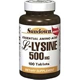 L - Lysine Hcl 500 Mg Dietary Supplement Tablets, By Sundown - 100 Ea