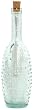 Spanish Recycled Glass Jewel Bottle with Cork 11"H 20oz Set / 2