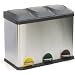 Premium Tretabfalleimer Edelstahl 3 x 15 Liter