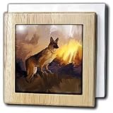 Dinzas Art Dogs - German Shepherd - Tile Napkin Holders