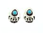 Sterling-silver Mini-Navajo Bear Paw and Turquoise Post-earrings