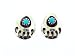 Sterling-silver Mini-Navajo Bear Paw and Turquoise Post-earrings