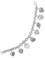 Sterling Silver Cubic Zirconia Heart Bracelet