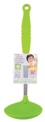 パール金属 H&B シリコーングリップ ナイロン お玉 グリーン G-4834