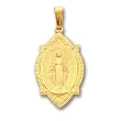 24in Gold-plated Large Oval Miraculous Mary Medal Necklace