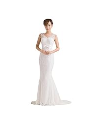 V-neck Empire   Waistline Lace-Up  Fitted Satin Mermaid Wedding Dress  with a Brush/Sweep Train  With a Bow(s)