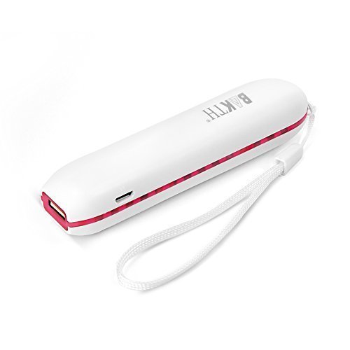 BAKTH 3000mAh Mini Portable Power Bank for Smart Phones White and Red