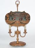 French Country Tole Half Shade Accent Table Lamp